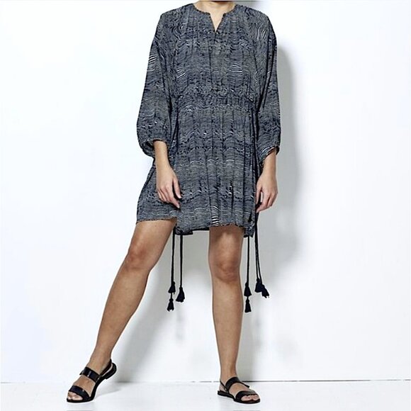 Apiece Apart Puebla Wabi Printed Silk-Crepe Mini Dress Size 4 - Picture 2 of 11